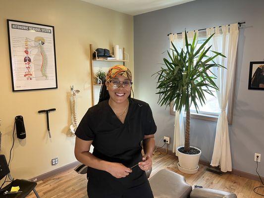 Our Massage Therapist: Stanette! She is extraordinary at all things massage, including cupping and scraping!