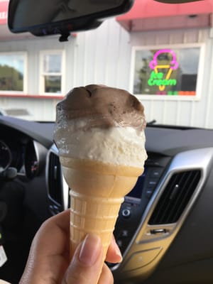 Brownie batter and coconut macaroon