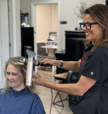 Talented stylist Tamiko working her magic.