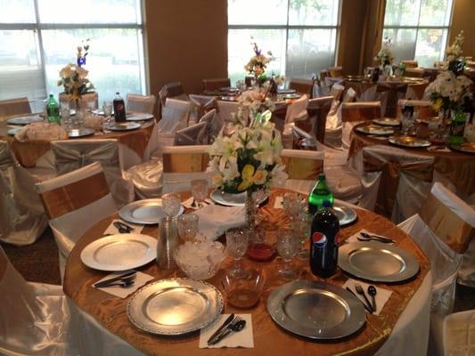 place settings for a Quinceañera at Crossings Event Center