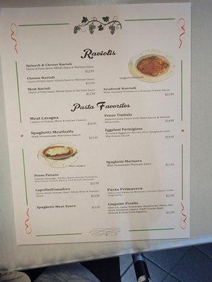 New menu and new prices