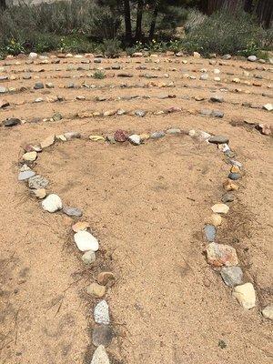 The center of the labyrinth is heart shaped.