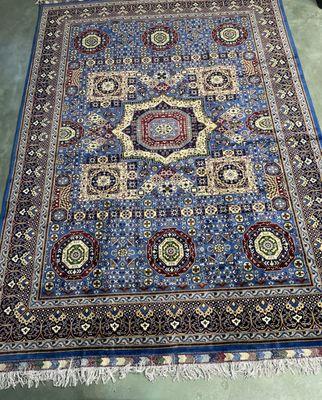 Silk/wool Afghan rug available for sale