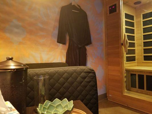 Come in early to your massage and hop in for a sauna session.