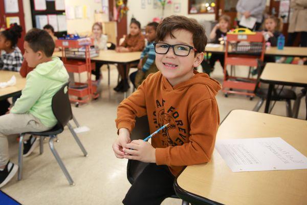 Sugar Ridge Elementary School Student Enjoying Class