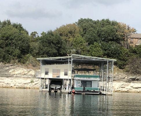 Custom Boatdock with boathouse