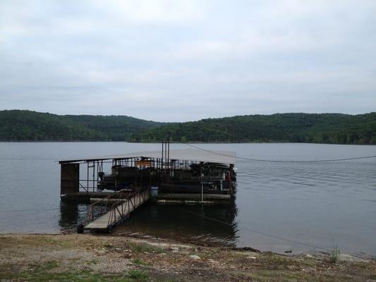 Dock. We rented a pontoon boat. $140 for 4 hours! We took all 3 dogs on it and fished.