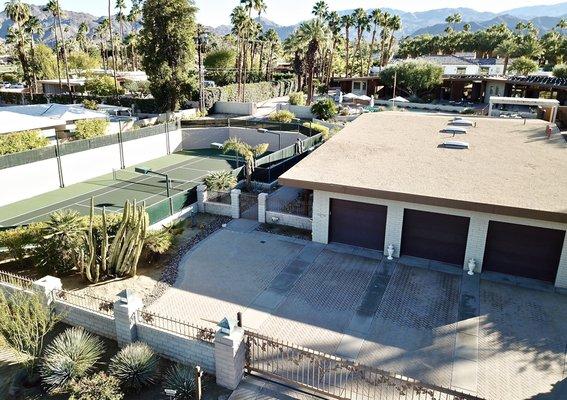 Palm Desert Guest House Pool Tennis Court And Main House