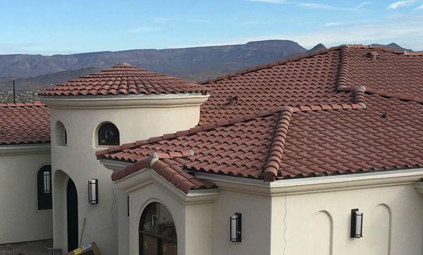 Custom tile roof installation