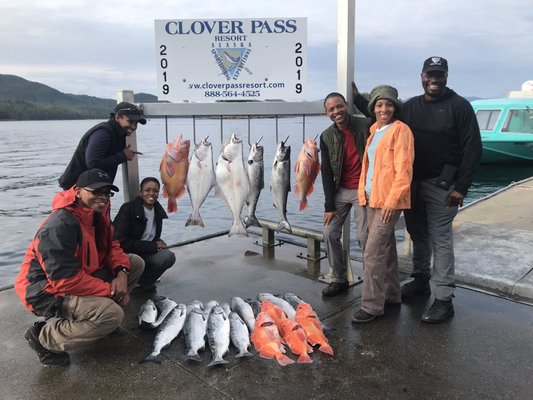 Yelloweye Rockfish, halibut, coho salmon, and King Salmon