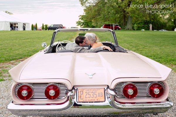 Vintage auto at St Steven's on the Hill flowers by A Splendid Affair