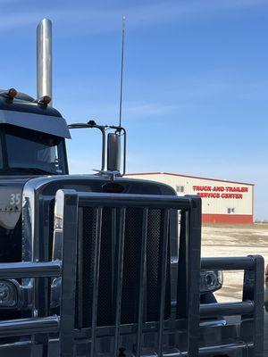 Waiting his turn. Routine Maintenance completed at Griess Truck & Service Center now a nice shine before  hitting the road