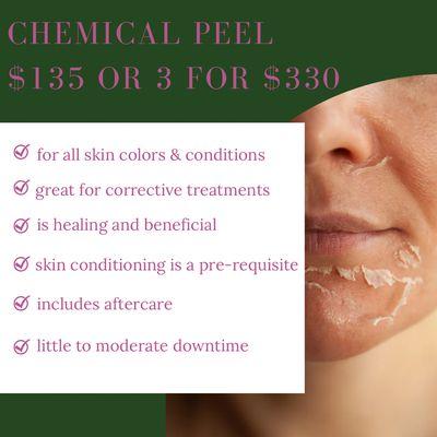 Ask about starting a series of chemical peels for age management purposes.