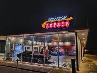 Outside view of the 1950's Route 66 themed showroom.