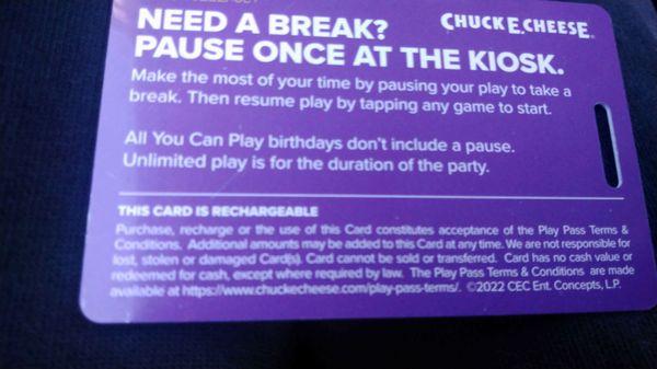 Back of game card