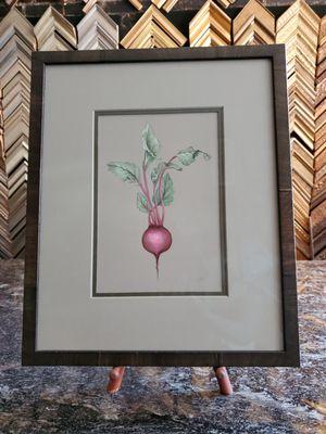 Beet painted with acrylic paint. Framed with a beautiful rustic frame.