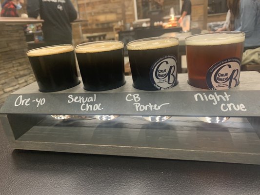 Flight of 4- ore-yo, sexual chocolate, cb porter, and night crue