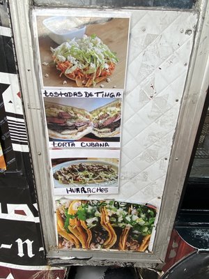 Other Authentic Mexican options. From top-bottom : Tostadas de Tinga, Torta Cubana, Huaraches, Tacos de Asada