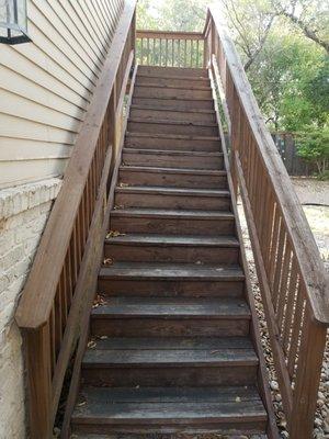 Repaired stairwell and brought to code compliance.