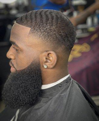 Low drop fade / beard color Enhancements line up