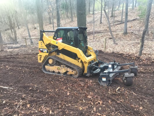 Musso's Excavating took the skid loader to Mohnton, PA to prepare the ground to plant for pasture on 3/15/16.