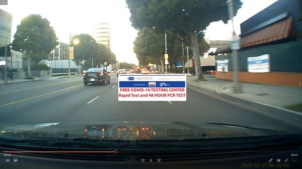 The Stinking Rose in Hollywood is a covid testing site with banners made by Venice Blue