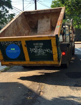 10 yards dumpster 
 being drop off