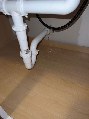 Kitchen sink drain leak.