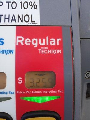 Charged price using Chevron card June 28, 2019