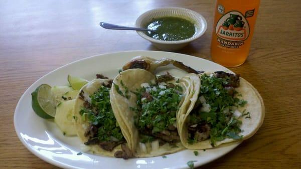 (2) carne and (1) lengua tacos. Awesome!