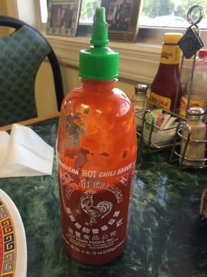 sriracha. one bottle shared with the entire restaurant :(