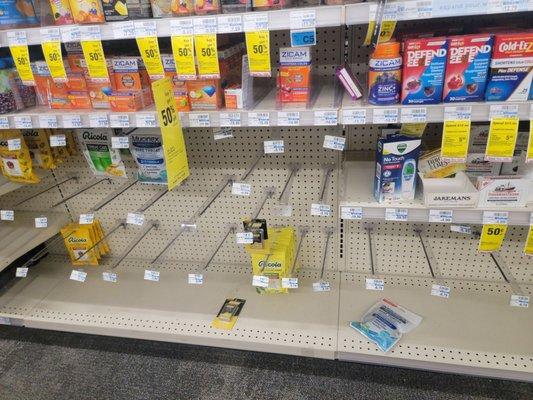 The Cough Drop Aisle is almost empty