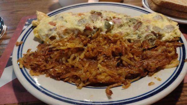 The Build Your Own Omelet with a side of hash browns