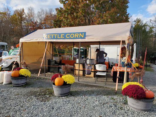 This is where you observe their kettle corn popping process.