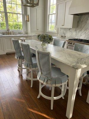 Slipcovered bar stools