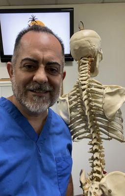 Dr. Juarez explaining the spine