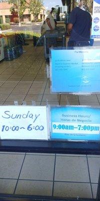 New Sunday hours