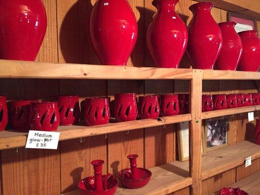 Bright red pottery