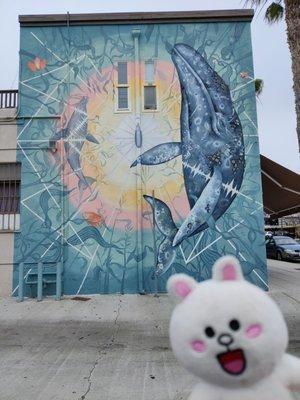 Cony likes the Whale Mural!