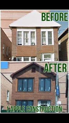 Brickwork, facade, window installation, complete facelift