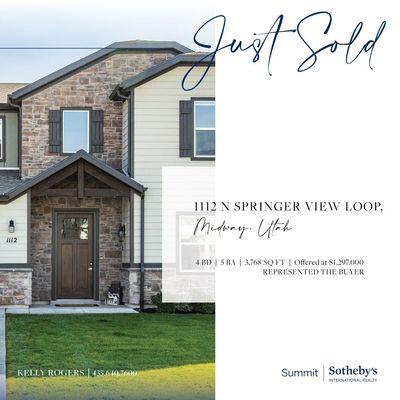 Just Sold 1112 N Spring Loop, Midway