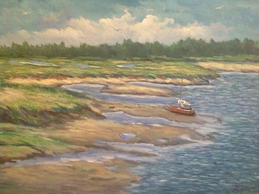 Marshes at Wells Harbor at Ebb Tide, 20x30